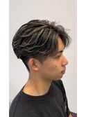 フェザーショートニュアンスパーマセンターパートツーブロック