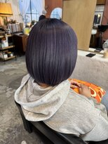 チャプター 問屋町(chapter) ケアブリーチダブルカラーブルーラベンダーカラー切りっぱなし