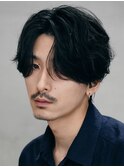 名古屋ルーズパーマシャドウパーマ大人センターパートフェザー