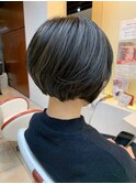 ショートボブ/ミニボブ/ショート/黒髪/グラデーション/小顔/30代