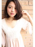 大人可愛い20代30代40代黒髪前下がりひし形小顔ボブ丸みショート