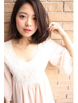 トゥーリ 長崎住吉店(tuuli)&nbsp;大人可愛い20代30代40代黒髪前下がりひし形小顔ボブ丸みショート