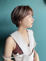 ネオリーブアイム 横浜西口店(Neolive aim)&nbsp;マッシュバングショート　小顔に見える前髪ブリーチなしベージュ