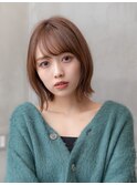 大人かわいい小顔丸みショートボブ