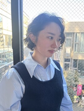 ビハインドザカーテン(BEHIND THE CURTAIN) ナチュラルレイヤー×ショートボブ×無造作パーマ×