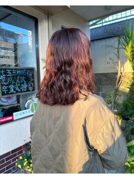 マツ 美容室(Matsu 美容室) ロブパーマ×オレンジカラー