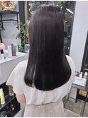 艶髪/ダークトーン/カーキグレー/髪質改善ストレート/地毛風