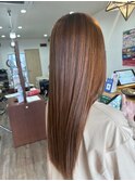大人可愛い透明感立体感赤み消しカラー×エアストレート