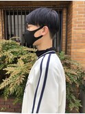 【メンズ/ブリーチ】透明感ブルーカラーとマッシュスタイル