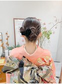 和装ヘアベロアリボン水引ヘアアップスタイルカチモリ