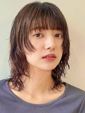 ガーデン 銀座(GARDEN) 顔まわりレイヤー/くびれヘア/アプリコットオレンジ夏/20代/30代