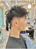 メンズヘア◎刈り上げショートビジネスマン黒髪フェザーショート