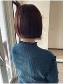 切りっぱなしボブハイライトベージュカラーショートレイヤーロブ