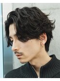 原宿ルーズパーマシャドウパーマメンズセンターパートメンズヘア