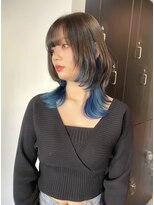 サクラ オモテサンドウ(SAKURA)&nbsp;鮮やかなブルーインナーカラー/髪質改善/ダブルカラー/表参道