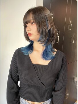 サクラ オモテサンドウ(SAKURA) 鮮やかなブルーインナーカラー/髪質改善/ダブルカラー/表参道