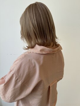 サラ ビューティ サイト 春日(SARA Beauty sight) 【松尾が作る】【黒髪卒業】【ブリーチ１回】ミルクティベージュ