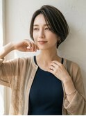 大人可愛い30代40代50代小顔マッシュショート丸みショート
