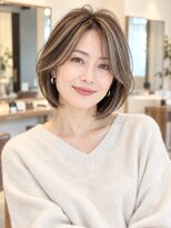 ノイ(neu)&nbsp;大人ボブ/ショートボブ/白髪ぼかしハイライト/髪質改善/艶髪