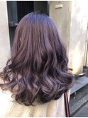 透明感抜群☆青みパープルのミディアムヘア