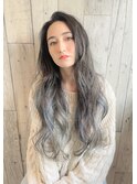 外人風カラー☆ 透け感シルバーグレージュ