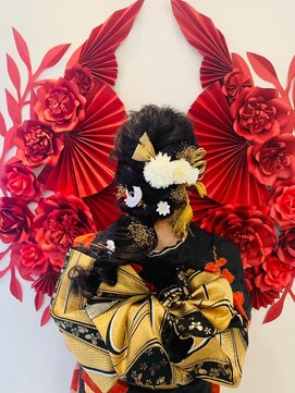 ソレイユ フタガワ(SOLEIL FUTAGAWA) 着物スタイル♪シックな編みおろしスタイル☆