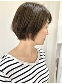 【FOLK】透明感オリーブグレージュ☆似合わせ前下がりボブ♪