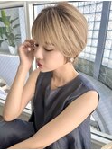 20代30代40代大人ハイトーンショート/ミルクティーベージュ