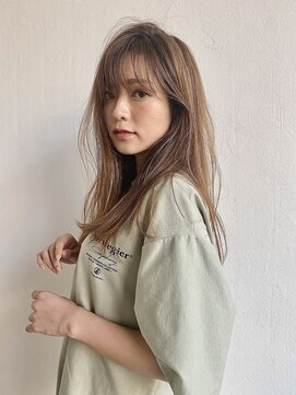 クラン 岡本(Chlan) ハイトーンベージュ×小顔シースルーバング