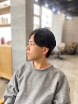 ソイクフ 四条大宮店(SOY-KUFU)&nbsp;20代30代40代フェザーパーマセンターパートブルーブラック