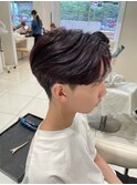センターパート×カシスカラー