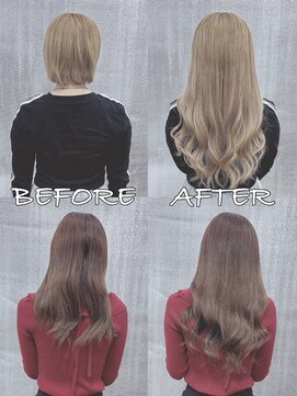 リップ 大阪本店(LIP) 【レミー100%最高級人毛/ロング】シールエクステ60枚+ブリーチ