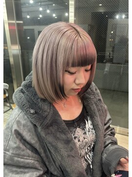 アジールヘア 赤羽駅南口店(agir hair) ホワイト×ブラックエンドカラー　デザインカラー赤羽