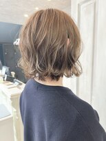 キャアリー(Caary)&nbsp;福山市美容室Caary春ヘアボブ透明感柔らかベージュカラー