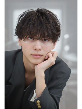 オーシャントーキョー 仙台(OCEAN TOKYO) シャドウパーマショートマッシュツーブロック韓国スパイラル黒髪