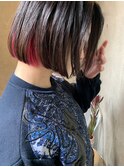 bibito 切りっぱなしフレンチボブ インナーカラーピンク 美髪