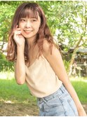 大人ガーリーウェーブ×小顔バング