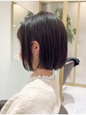 #ミニボブ#ダークアッシュ#ツヤツヤカラー#4step TR
