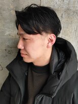 アルフレッド 平針店(alfRed)&nbsp;ツーブロック　ビジネスショート　黒髪　センターパート　短髪