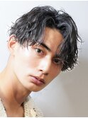 かきあげアップバングツイスパ波巻き無造作ショートマッシュ