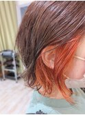 インナーカラー×アプリコットオレンジ