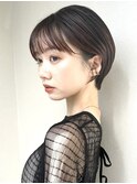 丸みショートマッシュショートコンパクトショート前髪あり透明感