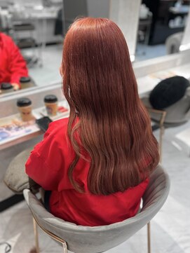 ジーナ 名駅(XENA.) 《karen》オレンジブラウン/艶カラー/透明感カラー/韓国ヘア