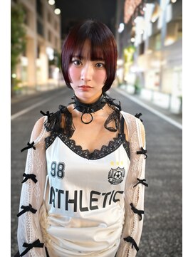 キジ(KIJI) レイヤーボブ/ミニボブ/レッド/ワインレッド/ワイドバング