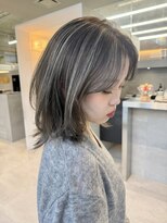 カケル(×.)&nbsp;コントラストハイライト/レイヤーミディ/抜け感グレージュ