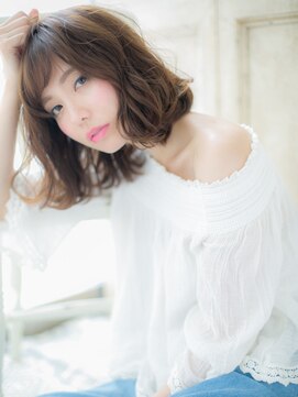 モッズ ヘア 福岡姪浜店(mod's hair) mod's姪浜/斜めバングくびれボブ韓国巻きエアウェーブパーマj