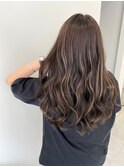 札幌/髪質改善/ウォームベージュ×ウェーブ巻きロング