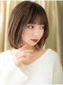 ミルクグレージュブリーチなし顔周りレイヤーボブX戸田公園30代