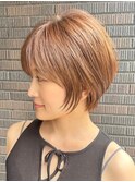 30代40代大人女性/前髪ありショートボブ/ショートヘア/髪質改善