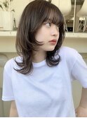 ◇小顔になれるミディアムウルフ/髪質改善/オリーブベージュ